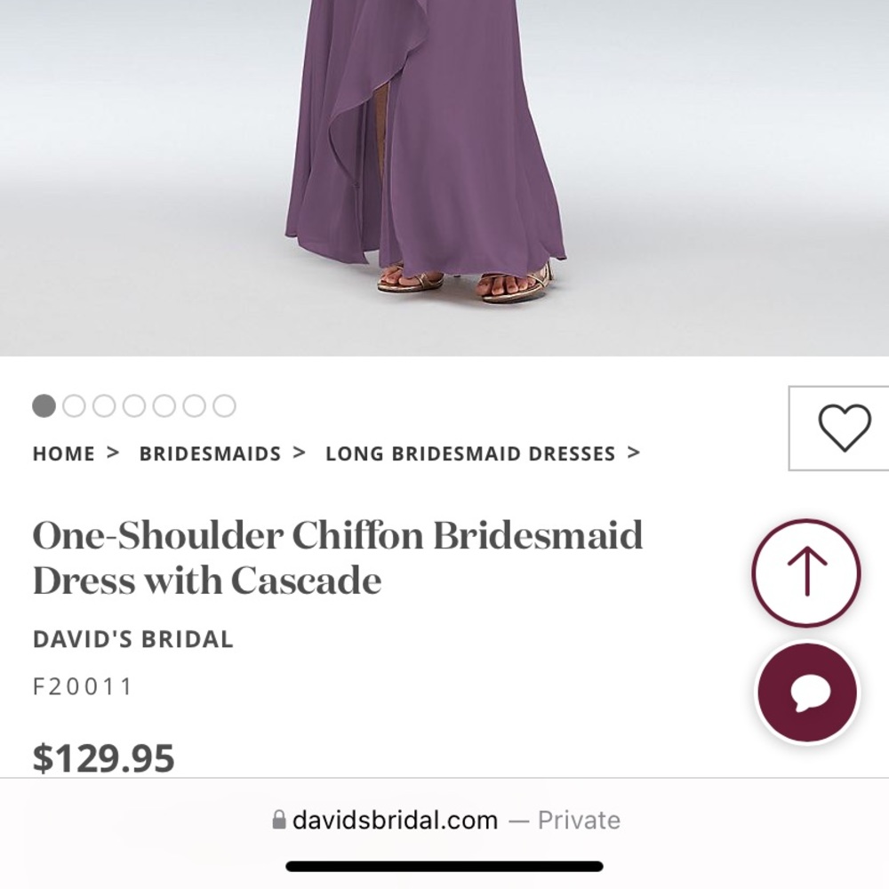 David’s bridal wisteria bridesmaid dress
